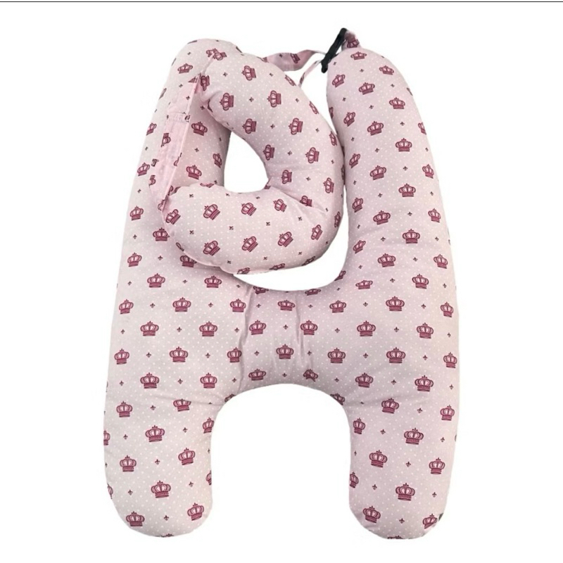 Almofada Em Forma H Com Apoio Para Cabeça Pescoço Menina Coroa Rosa