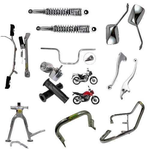 Kit Cromado Completo p/ Fan 125/150/160, Titan 150 Start e Cargo Amortecedor, Retrovisor, Guidão, Manete, Alça E MAIS