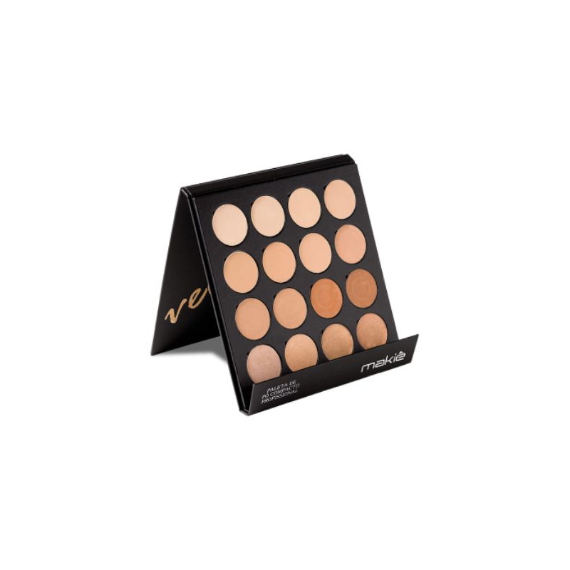 Maquiagem Paleta de Pó Compacto Makiê  Original Velvet Mix 1 Unidade 16 Cores