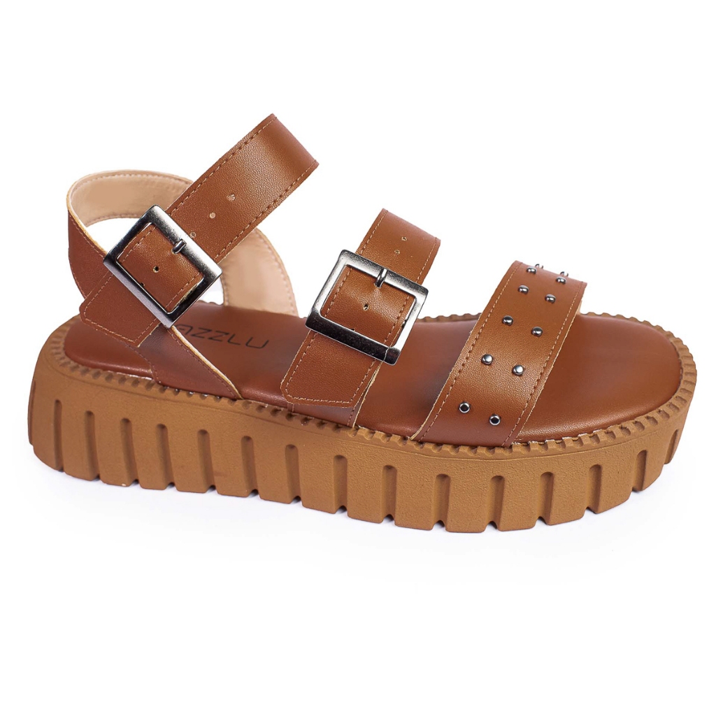 Sandália Papete Feminina Plataforma Blogueira Tratorada em Oferta na Shopee