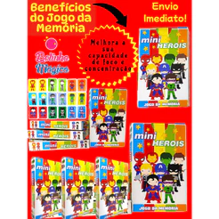 Kit 10 Jogo Da Memoria Mini Heróis Infantil P/ Kit Festa Lembrancinha Aniversario Prenda Quermesse