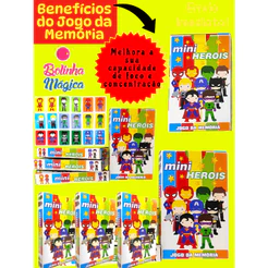 Kit 15 Jogo Da Memoria Mini Heróis Infantil P/ Kit Festa Lembrancinha Aniversario Prenda novo