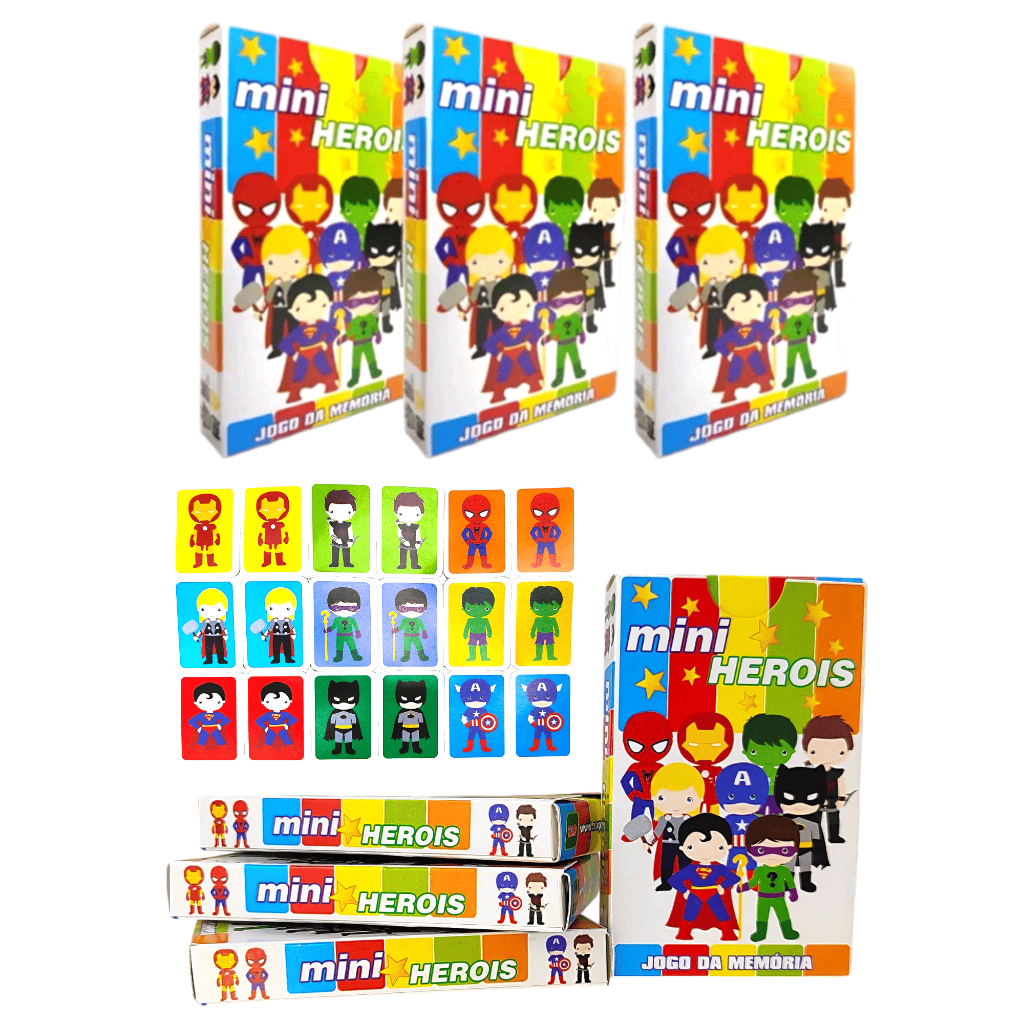Kit 30 Jogo Da Memoria Mini Herois Infantil P/ Kit Festa Aniversario Lembrancinha Quermesse novo em Oferta na Shopee