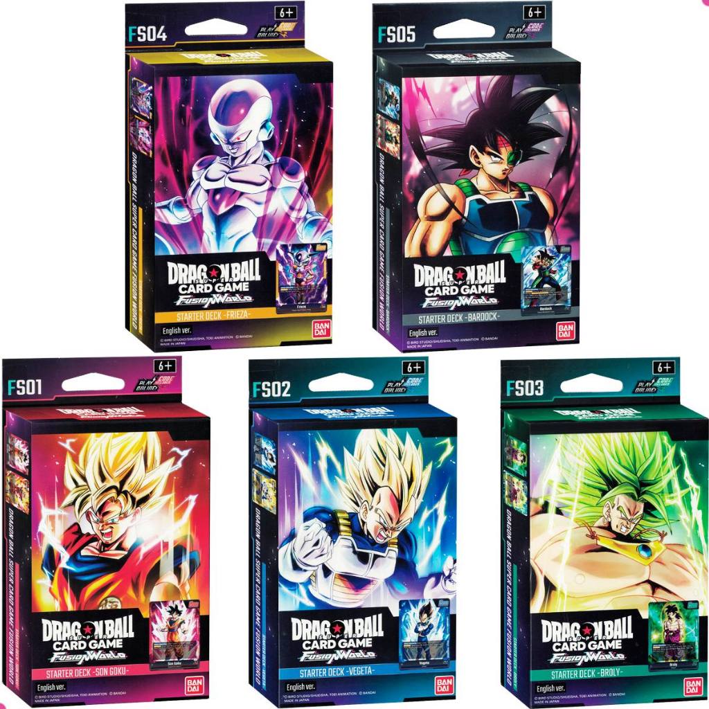 Kit 5 Dragon Ball Starter Deck Goku Bardock Vegeta Frieza Broly Card Game Inglês