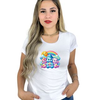 Blusa feminina estampa Ursinho Carinhosos T-shirt Camiseta em Oferta na Shopee