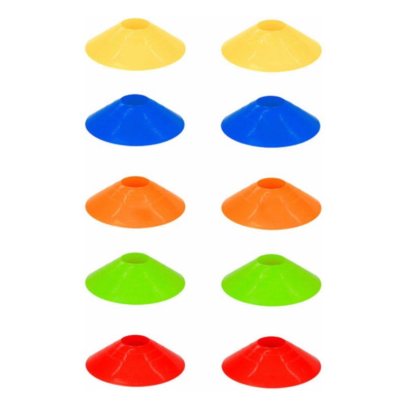Kit 30 Chapeu Chines Colorido Half Cone Treino Agilidade Funcional Sinalizaçao Esportiva