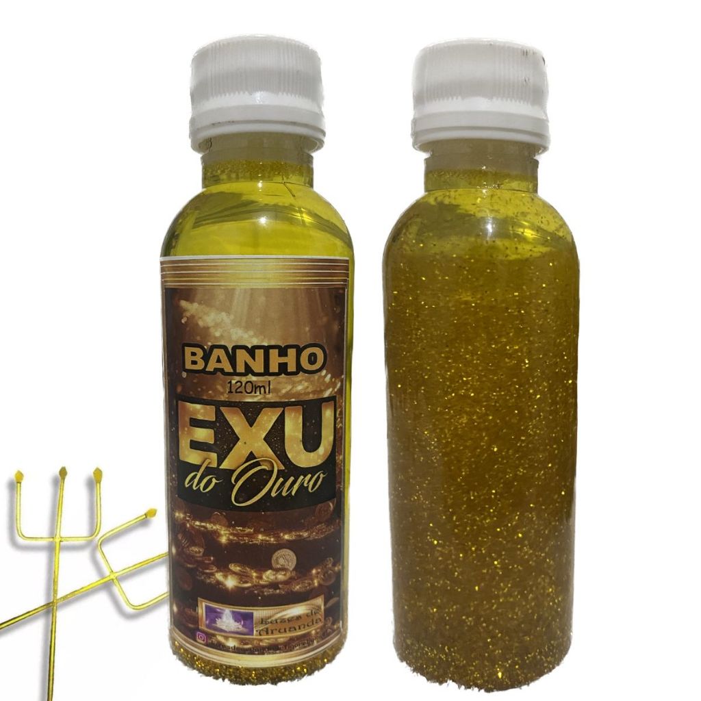 Banho Liquido EXU do OURO 120ml | Banho de Exu do Ouro Riqueza e Prosperidade Umbanda Candomblé