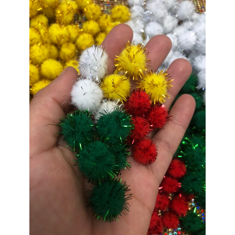 Pompom de bolinha festão 15mm-50unid em Oferta na Shopee