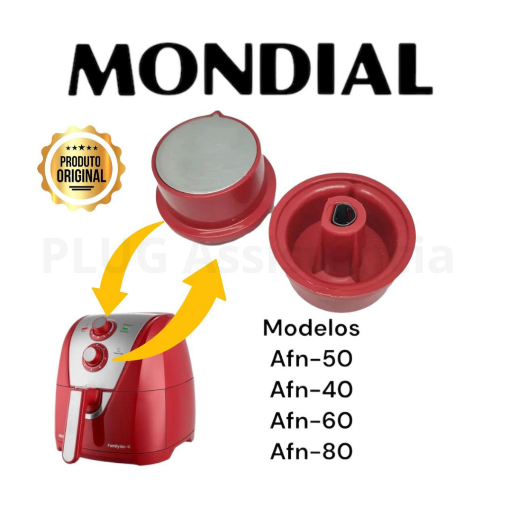 Botão ORIGINAL Air Fryer MONDIAL AFN-40, AFN-50, AFN-60, AFN-80 Temperatura ou Timer - VERMELHO