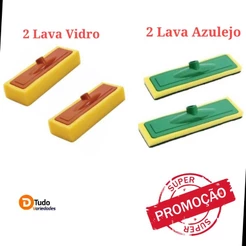Kit 2 Lava Azulejo + 2 Limpa Vidro, Cores Variadas, Promoção