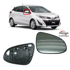 Lente Retrovisor Yaris 2018 a 2024 Original