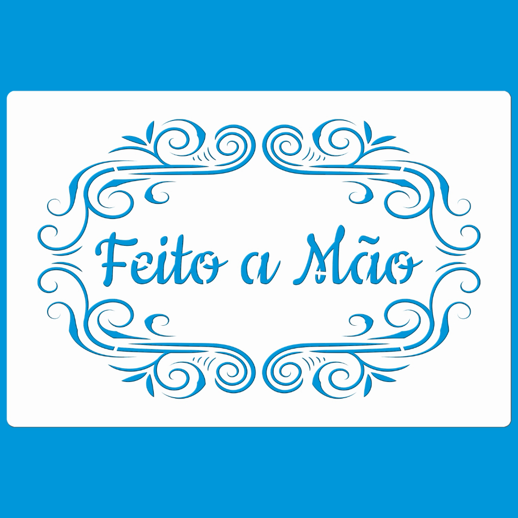 Stencil 12 X 18 Medalhão Feito A Mão Molde Vazado Pintura Tecido Mdf Madeira Parede Pano Prato