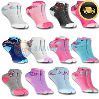 Kit com 18 Pares Meias Infantil com menina de algodão em Oferta na Shopee