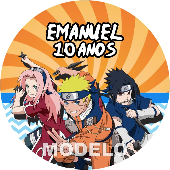 15 Adesivos Latinha Naruto