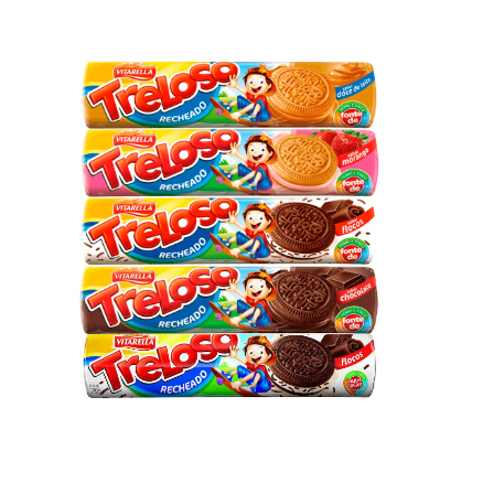 Kit Biscoito Treloso Recheado 120g - Original Vitarella