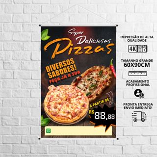 Banner PIZZA - 60x90 Grande - Pronta Entrega - Envio Imediato em Oferta na Shopee