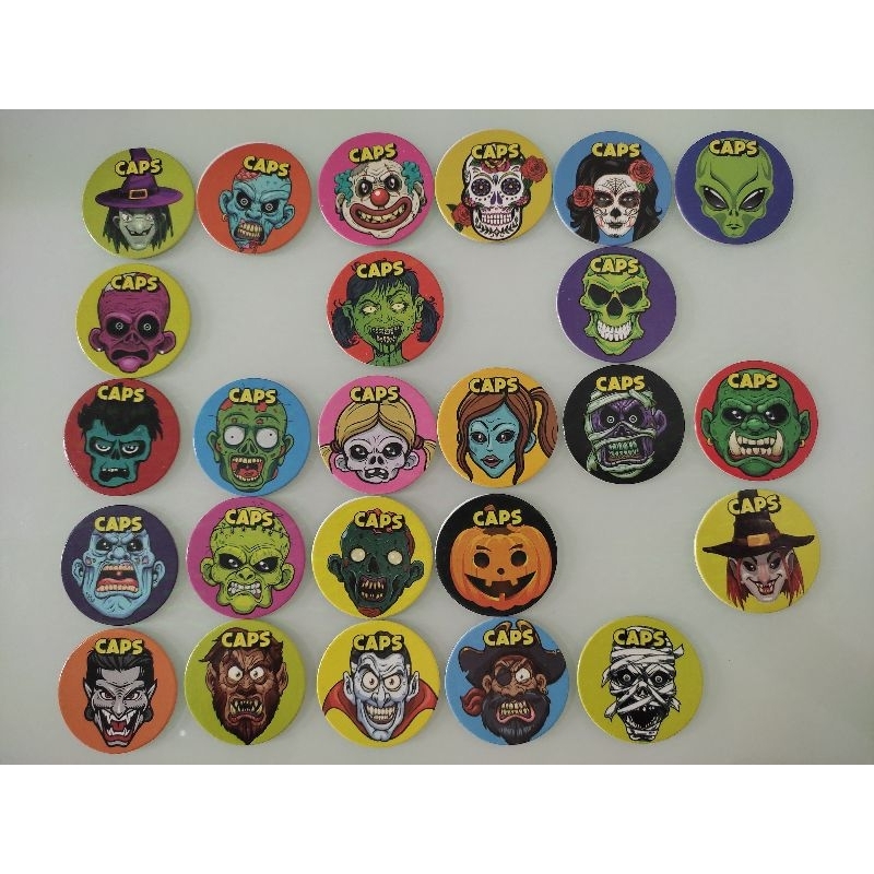 Tazos Buzzy Caps Monstros 25/30 - Incompleto