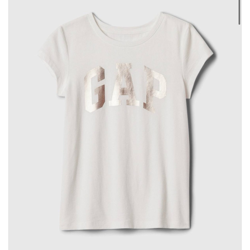 Camiseta Gap Menina Creme c/ Logo Metalizado TAM 10-12