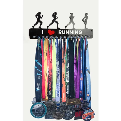 Porta medalha Mdf Preto decorativo esporte Corrida Running FEMININO em Oferta na Shopee