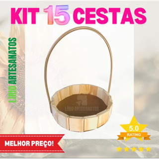 Kit 15 Cestas Fraldeira 18 cm - cosméticos/chocolates/lembrancinhas/presentes/embalagens