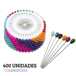 Alfinete de Costura Coloridos 400 Unidades Com Suporte de Proteção em Oferta na Shopee
