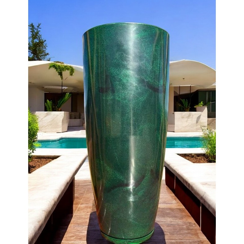 Vaso coluna ibiza c/prato G Marmorizado liso Decorativo Grande sala/jardim