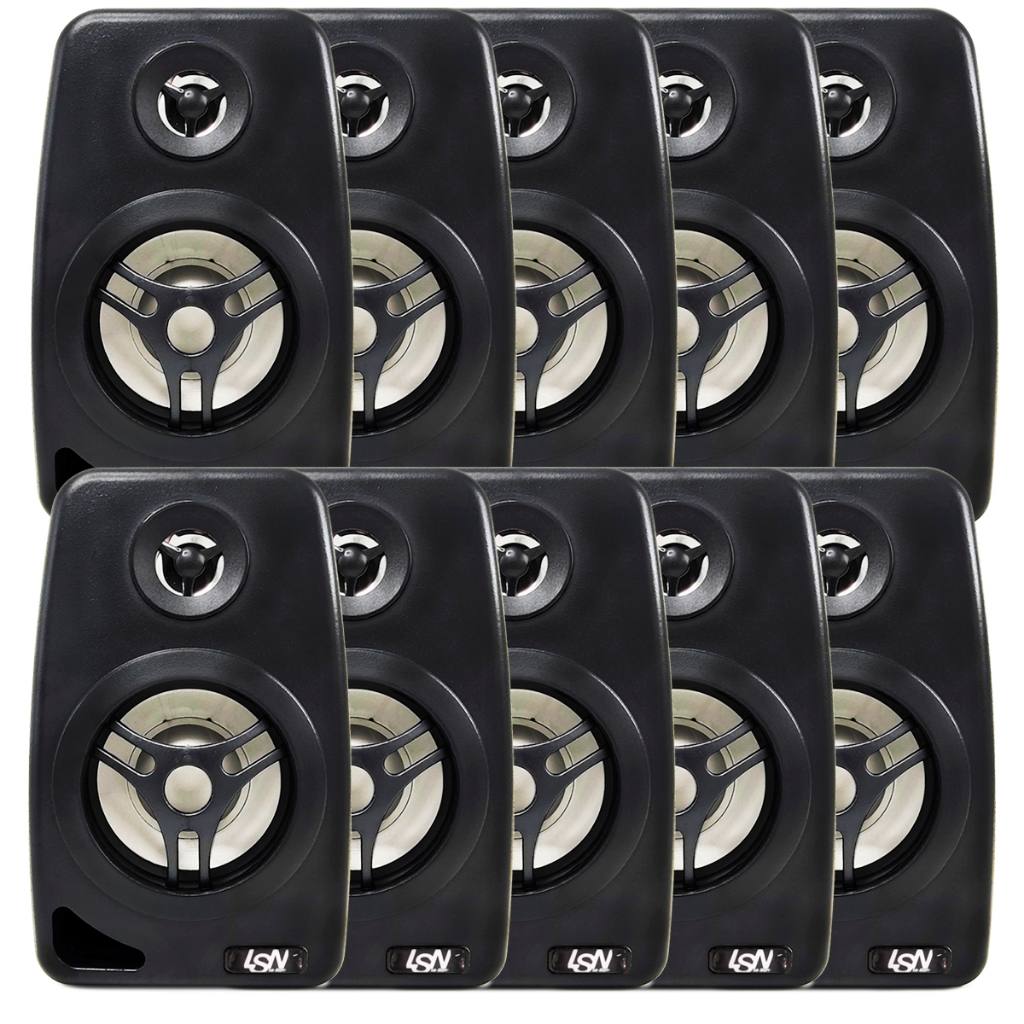 10 Caixa Som Acustica Preta Suporte Som Ambiente 70w Leson
