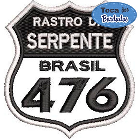 Patch Bordado Rota Rastro da Serpente 7,5x7 cm Cód.1512