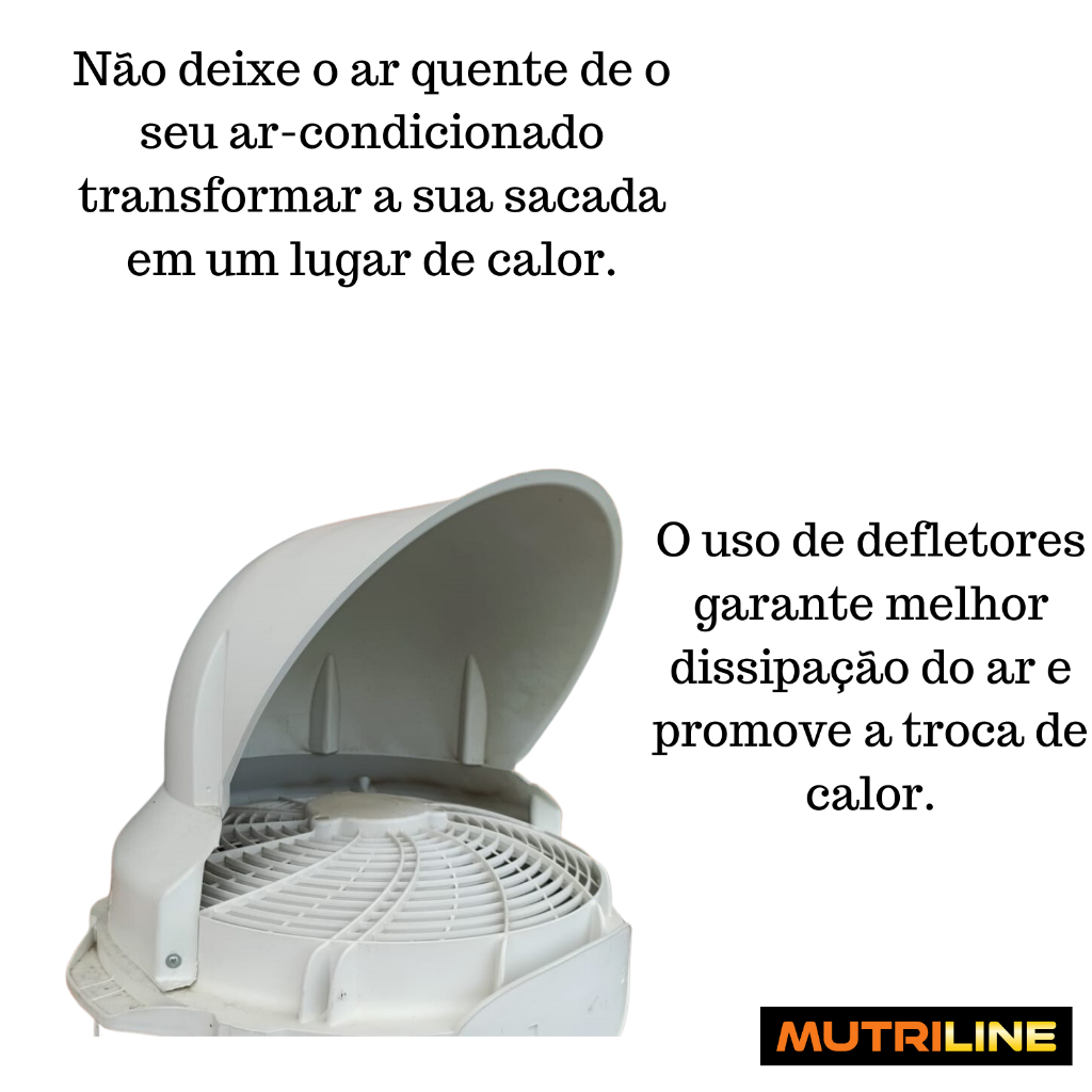 Defletor de Ar para Condensador Barril auxilia no direcionamento do ar quente para frente