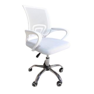 Cadeira de Escritório Giratória com Tela Mesh na Cor Branca Home Office Atendimento Sala de Reunião em Oferta na Shopee