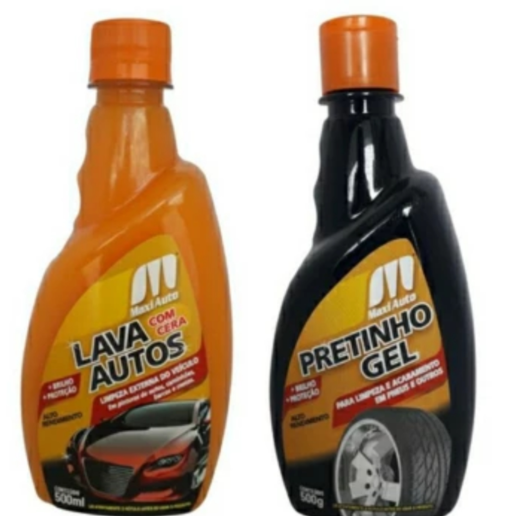 Shampoo Com Cera + Pretinho Gel Maxi Auto Lava Auto Com Cera Mais Pretinho Gel em Oferta na Shopee