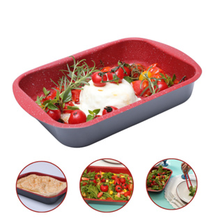 Assadeira Forma Antiaderente Revestimento Cerâmico Retangular Alta Para Bolo Torta 22x33 2.97 Litros em Oferta na Shopee