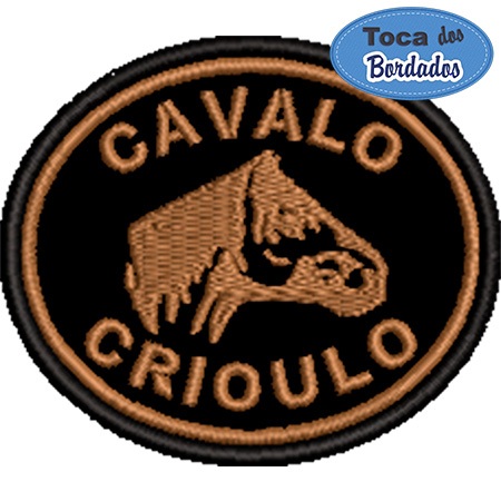 Patch Bordado Cavalo Crioulo 6x7 cm Cód.5549