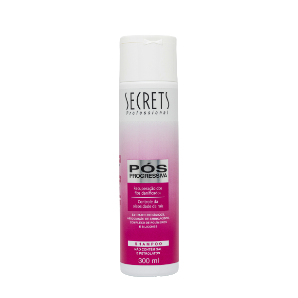 Shampoo Secrets Professional 300ml Pós Progressiva – Limpeza e Reconstrução