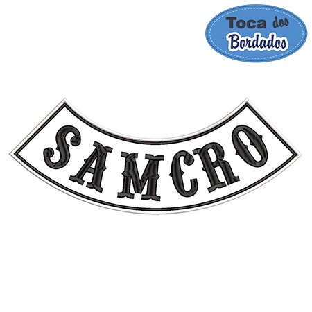 Patch Bordado Sons of Anarchy Samcro 12x32 cm Cód.1420 - Fixação Costura