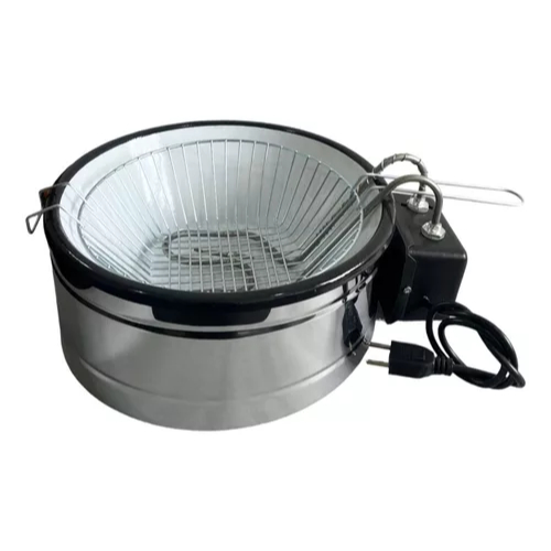 Fritadeira Elétrica Tacho Esmaltado 7 Litros Industrial Inox Óleo Rápida Econômica