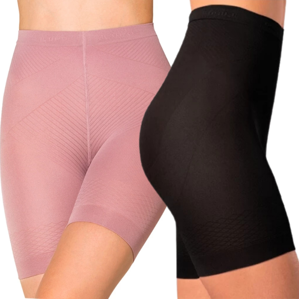 Kit 2 Shorts Modelador Lupo Cinta Abdominal Diminui Barriga Emagrecedora Levanta Bumbum Bermuda
