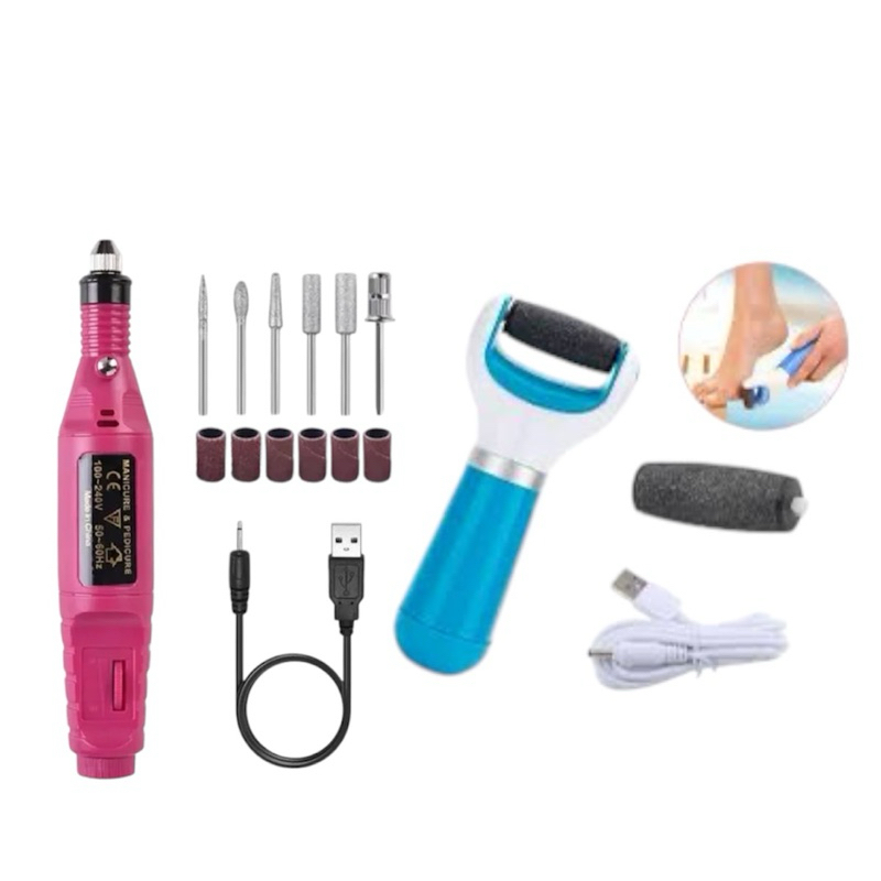 kit de lixas pés e mãos elétrica bivolt automático