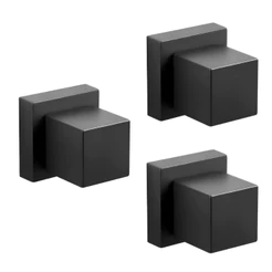 3 Acabamento de Registro Padrão Deca 16 Estrias 1/2 3/4 Preto ABS