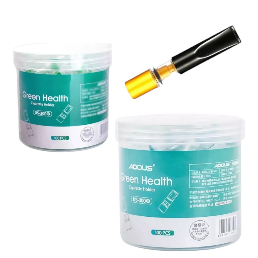 Kit 2 Potes Filtro Piteira Adous Anti Vicio Total 200 Und Ds 300