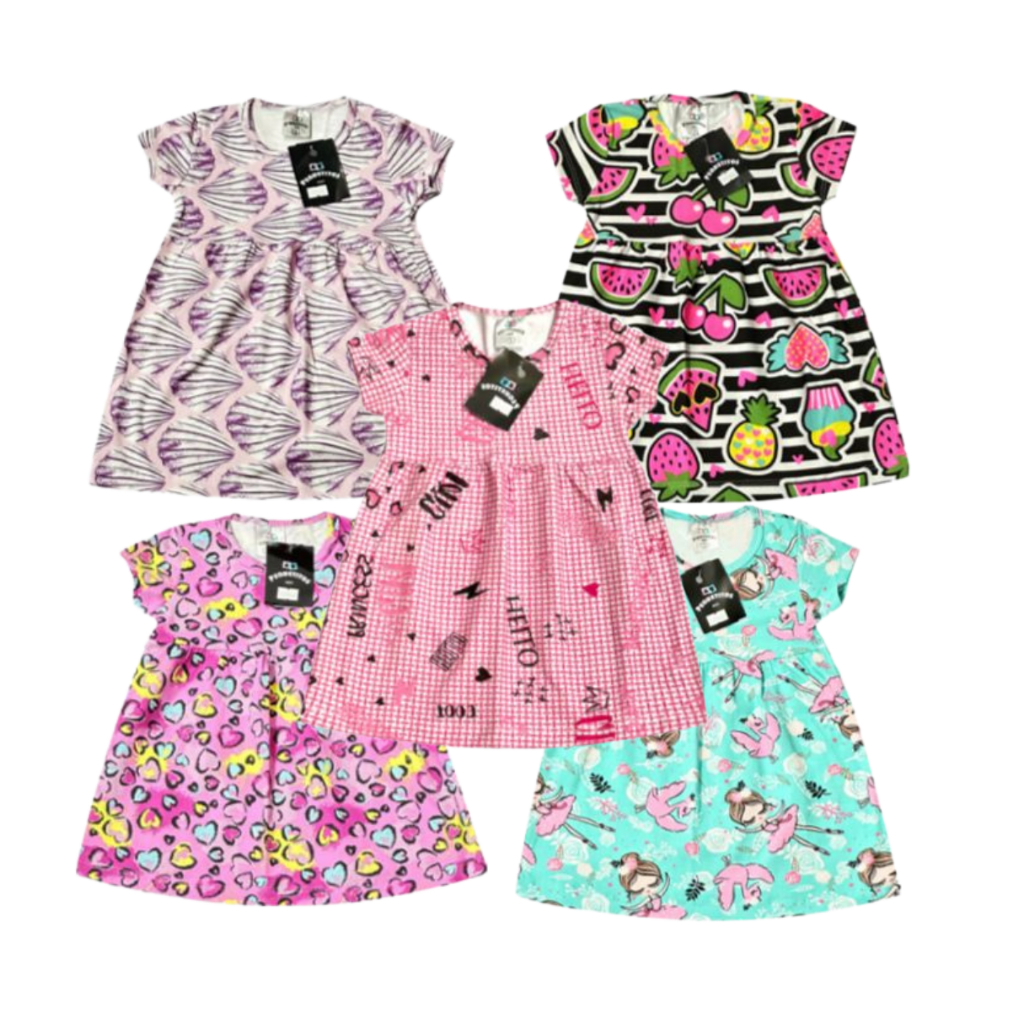Vestido menina tamanho do 1 ao 8 kit 5 vestido em Oferta na Shopee