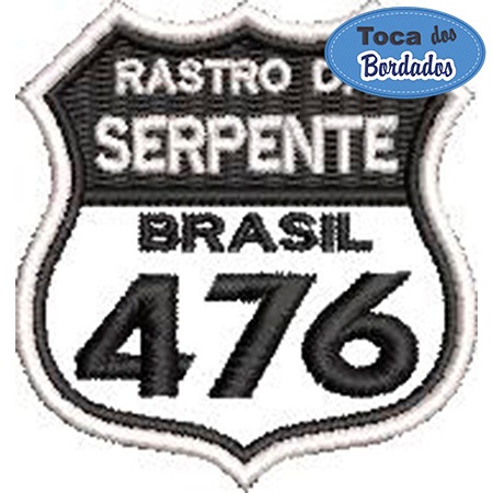 Mini Patch Bordado Rastro da Serpente 5x4,5 cm Cód.2035 - Rota & Estradas