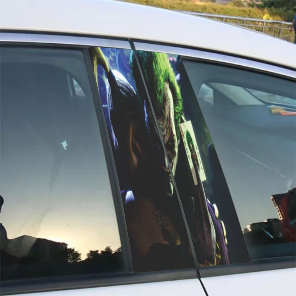 2 Adesivos Coluna De Carro 3d Divertido Stickbomb modelos 2025 laminado desenho JOKER ASES CORINGA