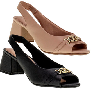 Sapato Feminino Peep Toe Salto Médio Modare 7172114 em Oferta na Shopee