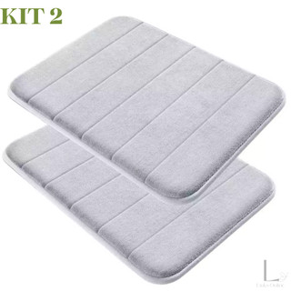 Kit 2  Tapete De Banheiro Soft Macio Secagem Rápida 60x40cm