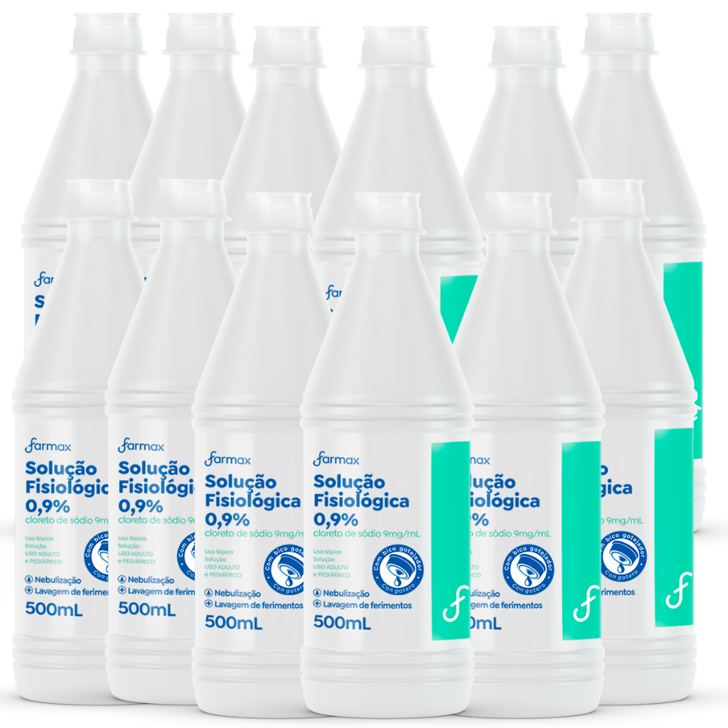 Kit 12 Soro Fisiológico Sorimax Farmax ou Arboreto (sortido) 500ml