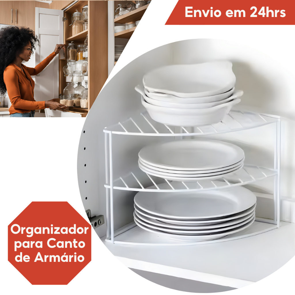 Organizador Prateleira Divisória de Armário Cozinha Organizador de Armário Aramado