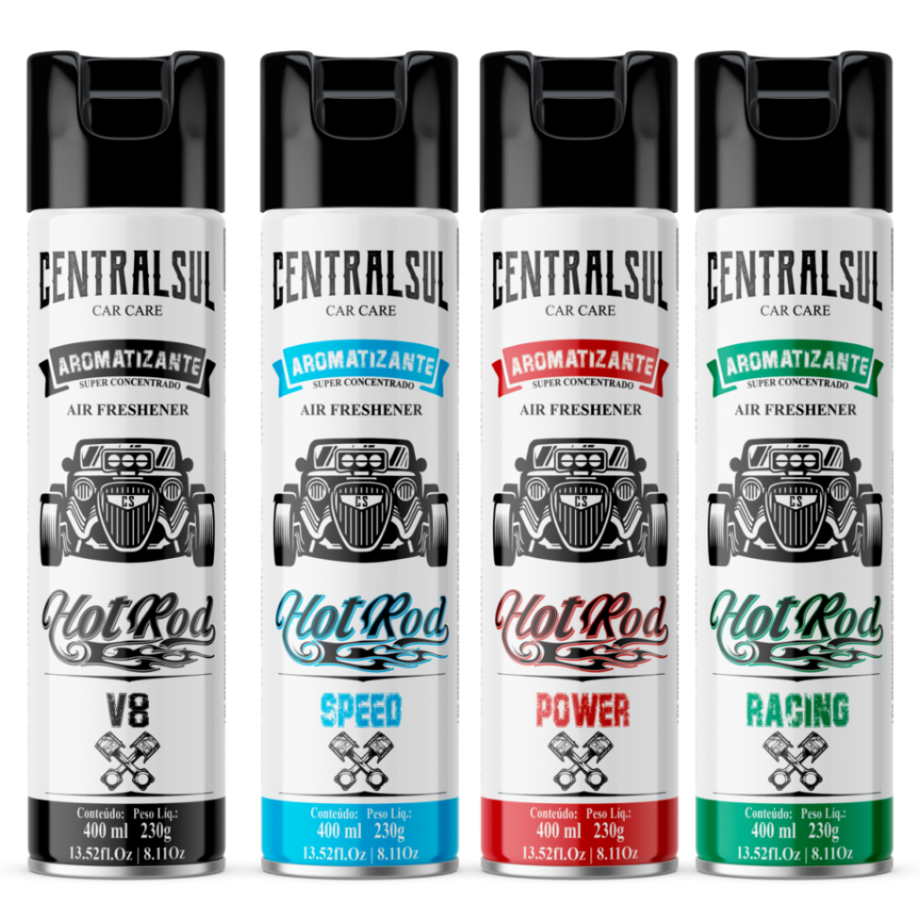 kit 4 aromatizante HOT ROD CENTRALSUL 400ml em Oferta na Shopee
