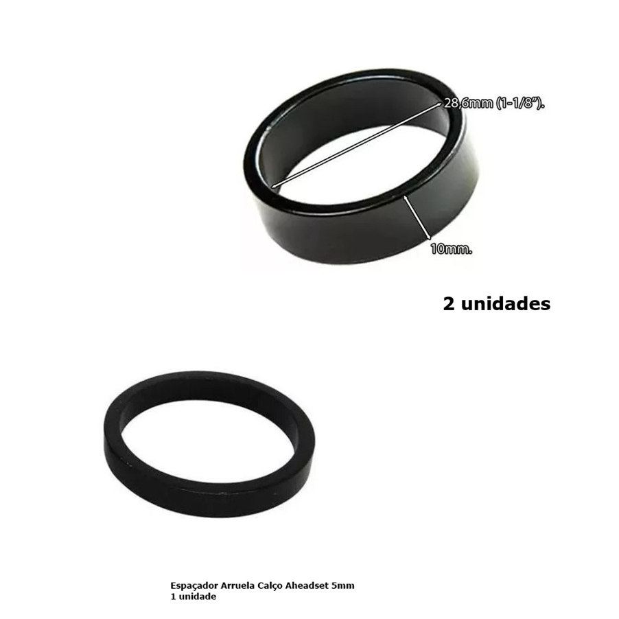 Kit 3 Arruela Bike Calço Espaçador Aheadset (2 unid 10mm e 1unid 5mm) em Oferta na Shopee