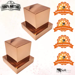 Kit 2 Acabamentos de Registro Rose Gold Quadrado 100% Metal Padrão Deca